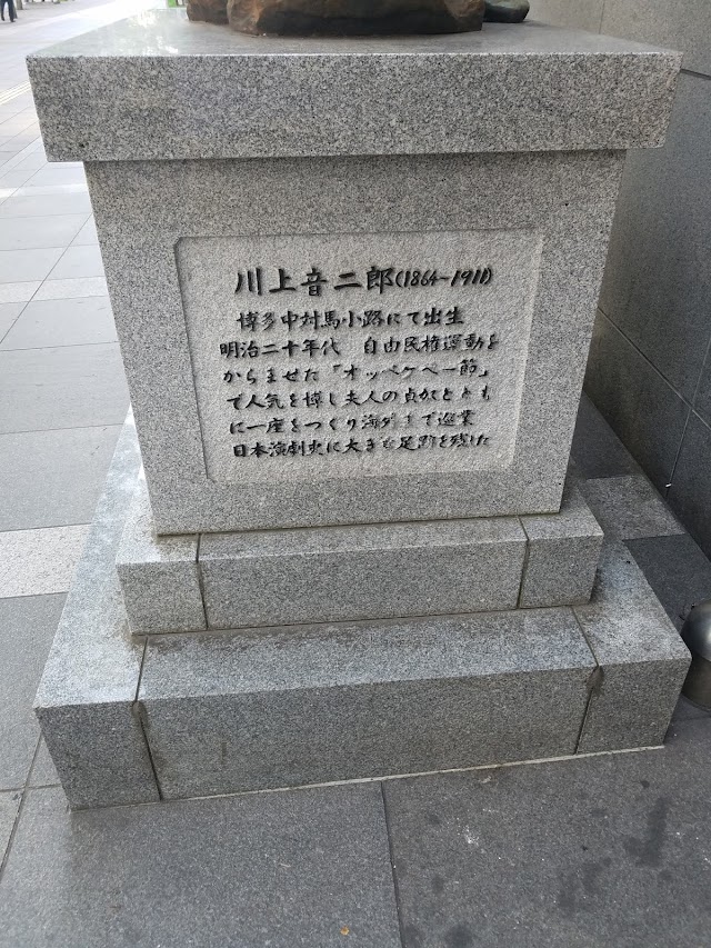 川上音二郎像（写真2）